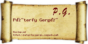 Péterfy Gergő névjegykártya