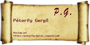Péterfy Gergő névjegykártya