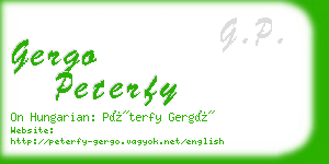 gergo peterfy business card